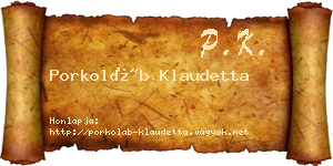 Porkoláb Klaudetta névjegykártya